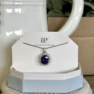 Bomb party 2424 necklace sapphire on rhodium